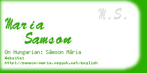 maria samson business card